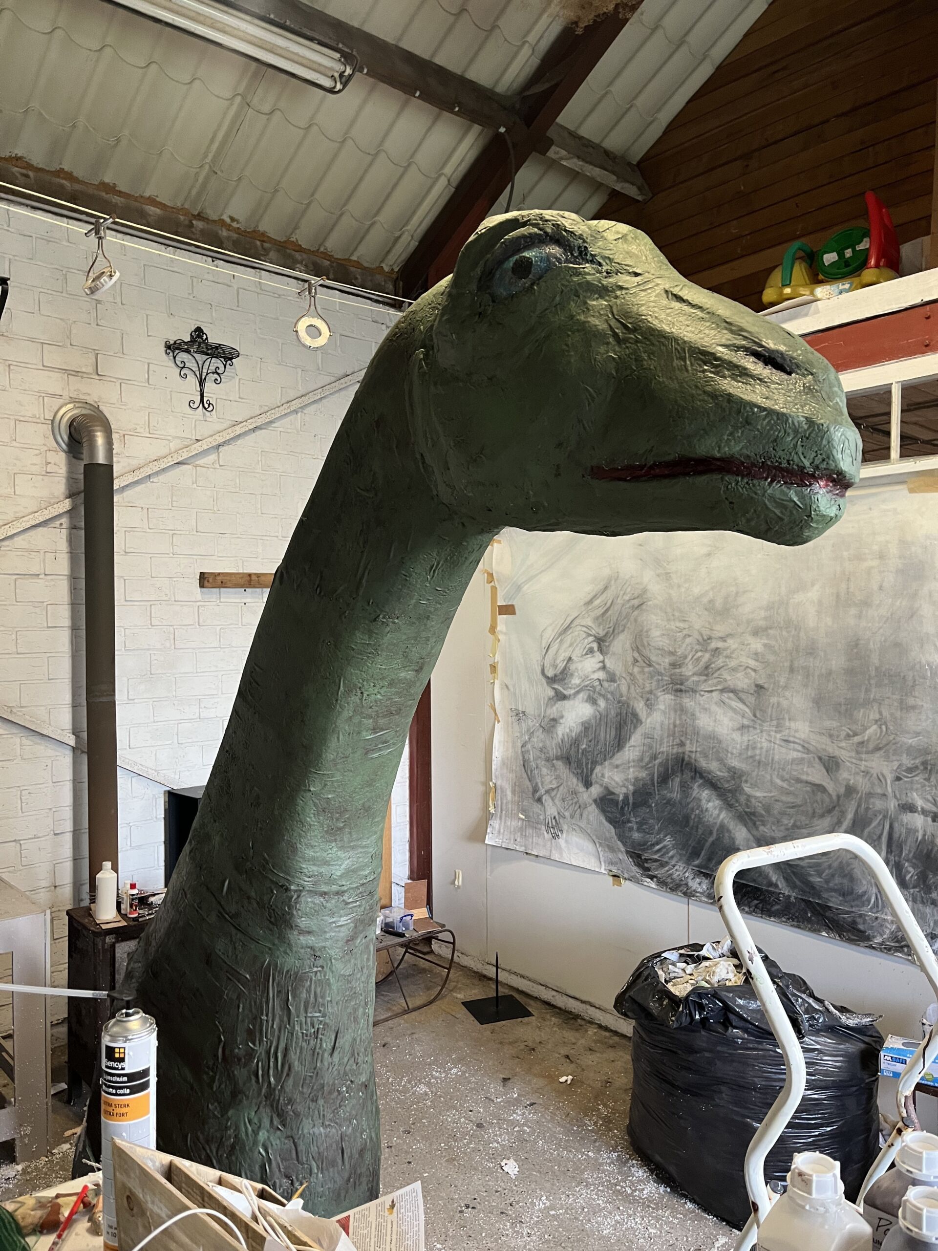 Het hoofd met hals foto in de werkplaats